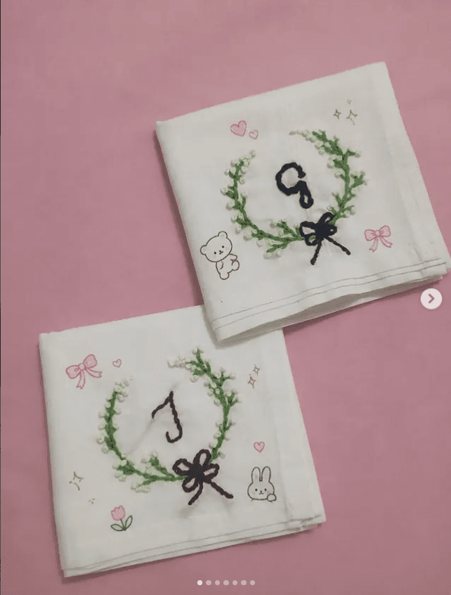 Floral Initial Handkerchief